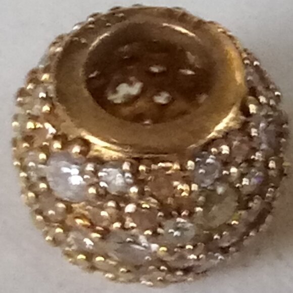 set of 2 Authentic Pandora Rose Gold Plated Pave Lights CZ Charm Bead ALE R - Picture 6 of 7